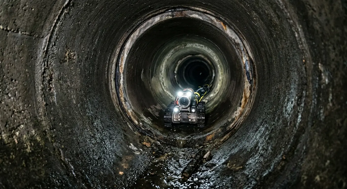 Robotic sewer camera inspecting pipe interior for Drain Snake Service in Mountain Park